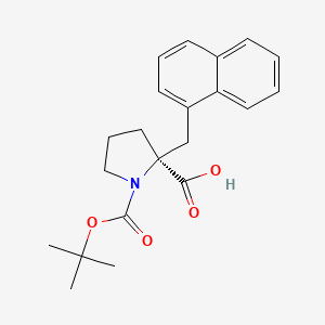 molecular formula C21H25NO4 B2989886 Boc-(S)-alpha-(1-naphthalenylmethyl)-proline CAS No. 706806-81-7