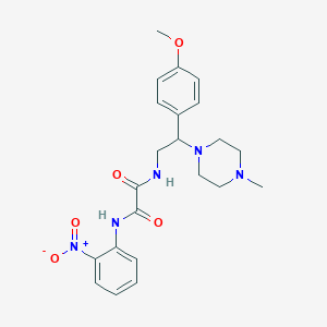 molecular formula C22H27N5O5 B2989887 N1-(2-(4-甲氧基苯基)-2-(4-甲基哌嗪-1-基)乙基)-N2-(2-硝基苯基)草酰胺 CAS No. 898451-54-2