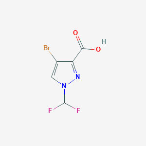 molecular formula C5H3BrF2N2O2 B2989889 4-bromo-1-(difluoromethyl)-1H-pyrazole-3-carboxylic acid CAS No. 1934404-14-4
