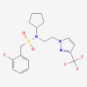 N-cyclopentyl-1-(2-fluorophenyl)-N-(2-(3-(trifluoromethyl)-1H-pyrazol-1-yl)ethyl)methanesulfonamide