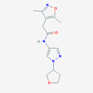 2-(3,5-dimethylisoxazol-4-yl)-N-(1-(tetrahydrofuran-3-yl)-1H-pyrazol-4-yl)acetamide