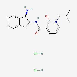 N-[(1R,2R)-1-Amino-2,3-dihydro-1H-inden-2-yl]-1-(2-methylpropyl)-2-oxopyridine-3-carboxamide;dihydrochloride