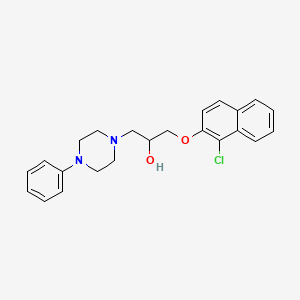 molecular formula C23H25ClN2O2 B2989898 1-(1-Chloronaphthalen-2-yl)oxy-3-(4-phenylpiperazin-1-yl)propan-2-ol CAS No. 501104-09-2