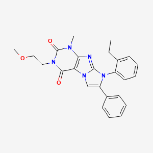 molecular formula C25H25N5O3 B2989905 8-(2-ethylphenyl)-3-(2-methoxyethyl)-1-methyl-7-phenyl-1H-imidazo[2,1-f]purine-2,4(3H,8H)-dione CAS No. 887882-04-4