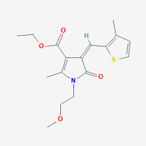 molecular formula C17H21NO4S B298991 ethyl 1-(2-methoxyethyl)-2-methyl-4-[(3-methyl-2-thienyl)methylene]-5-oxo-4,5-dihydro-1H-pyrrole-3-carboxylate 