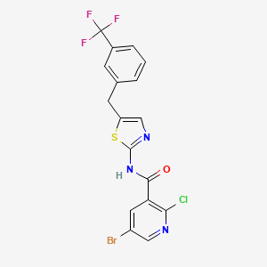 5-bromo-2-chloro-N-(5-{[3-(trifluoromethyl)phenyl]methyl}-1,3-thiazol-2-yl)pyridine-3-carboxamide