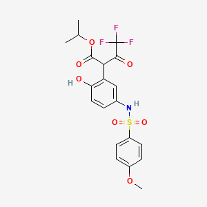 Isopropyl 4,4,4-trifluoro-2-(2-hydroxy-5-{[(4-methoxyphenyl)sulfonyl]amino}phenyl)-3-oxobutanoate