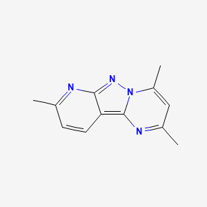 molecular formula C12H12N4 B2989927 2,4,8-三甲基吡啶并[2',3':3,4]吡唑并[1,5-a]嘧啶 CAS No. 890624-00-7