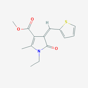 methyl 1-ethyl-2-methyl-5-oxo-4-(2-thienylmethylene)-4,5-dihydro-1H-pyrrole-3-carboxylate