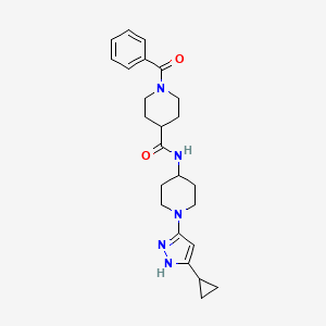 1-benzoyl-N-(1-(5-cyclopropyl-1H-pyrazol-3-yl)piperidin-4-yl)piperidine-4-carboxamide