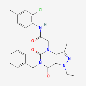 2-(6-benzyl-1-ethyl-3-methyl-5,7-dioxo-1,5,6,7-tetrahydro-4H-pyrazolo[4,3-d]pyrimidin-4-yl)-N-(2-chloro-4-methylphenyl)acetamide
