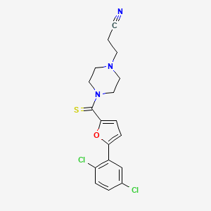 3-(4-(5-(2,5-Dichlorophenyl)furan-2-carbonothioyl)piperazin-1-yl)propanenitrile