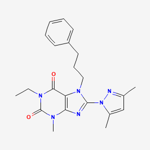 8-(3,5-dimethyl-1H-pyrazol-1-yl)-1-ethyl-3-methyl-7-(3-phenylpropyl)-1H-purine-2,6(3H,7H)-dione