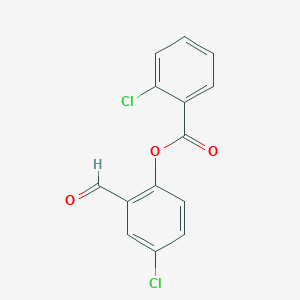 molecular formula C14H8Cl2O3 B2989942 4-氯-2-甲酰苯基 2-氯苯甲酸酯 CAS No. 431907-03-8