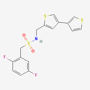 molecular formula C16H13F2NO2S3 B2989948 1-(2,5-Difluorophenyl)-N-[(4-thiophen-3-ylthiophen-2-yl)methyl]methanesulfonamide CAS No. 2379988-58-4