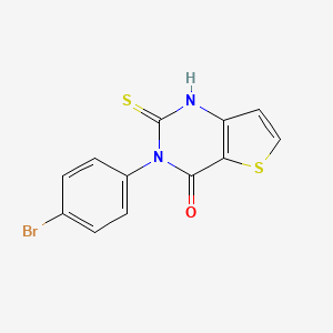 molecular formula C12H7BrN2OS2 B2989957 3-(4-bromophenyl)-2-thioxo-2,3-dihydrothieno[3,2-d]pyrimidin-4(1H)-one CAS No. 1155028-67-3