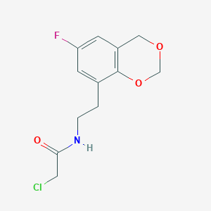 molecular formula C12H13ClFNO3 B2989958 2-Chloro-N-[2-(6-fluoro-4H-1,3-benzodioxin-8-yl)ethyl]acetamide CAS No. 2411283-60-6
