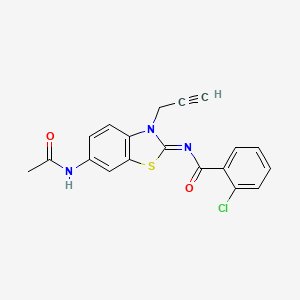 N-(6-acetamido-3-prop-2-ynyl-1,3-benzothiazol-2-ylidene)-2-chlorobenzamide