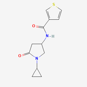 molecular formula C12H14N2O2S B2989974 N-(1-cyclopropyl-5-oxopyrrolidin-3-yl)thiophene-3-carboxamide CAS No. 1396806-34-0