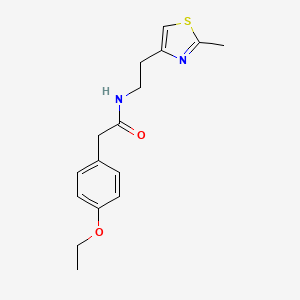 molecular formula C16H20N2O2S B2989976 2-(4-ethoxyphenyl)-N-[2-(2-methyl-1,3-thiazol-4-yl)ethyl]acetamide CAS No. 863512-59-8