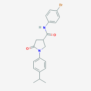 molecular formula C20H21BrN2O2 B298998 N-(4-bromophenyl)-1-(4-isopropylphenyl)-5-oxo-3-pyrrolidinecarboxamide 