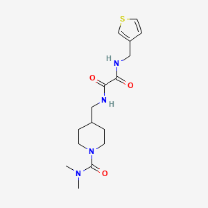 molecular formula C16H24N4O3S B2989982 N1-((1-(二甲基氨基甲酰基)哌啶-4-基)甲基)-N2-(噻吩-3-基甲基)草酰胺 CAS No. 2034461-04-4