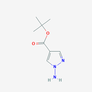 molecular formula C8H13N3O2 B2989983 Tert-butyl 1-aminopyrazole-4-carboxylate CAS No. 2241131-32-6