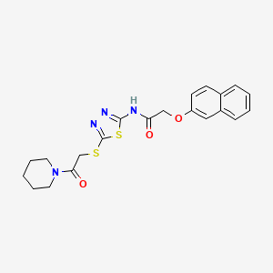 2-(naphthalen-2-yloxy)-N-(5-((2-oxo-2-(piperidin-1-yl)ethyl)thio)-1,3,4-thiadiazol-2-yl)acetamide