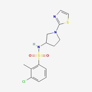 B2989990 3-chloro-2-methyl-N-(1-(thiazol-2-yl)pyrrolidin-3-yl)benzenesulfonamide CAS No. 1797084-71-9