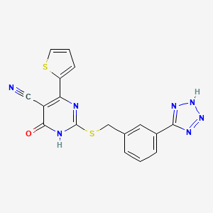6-Oxo-2-[[3-(2H-tetrazol-5-yl)phenyl]methylsulfanyl]-4-thiophen-2-yl-1H-pyrimidine-5-carbonitrile