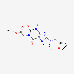 Ethyl 2-[8-(2-furylmethyl)-1,7-dimethyl-2,4-dioxo-1,3,5-trihydro-4-imidazolino [1,2-h]purin-3-yl]acetate