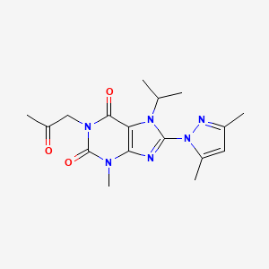 8-(3,5-Dimethylpyrazolyl)-3-methyl-7-(methylethyl)-1-(2-oxopropyl)-1,3,7-trihy dropurine-2,6-dione