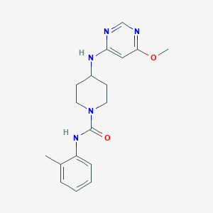 molecular formula C18H23N5O2 B2990030 4-[(6-Methoxypyrimidin-4-yl)amino]-N-(2-methylphenyl)piperidine-1-carboxamide CAS No. 2415633-77-9