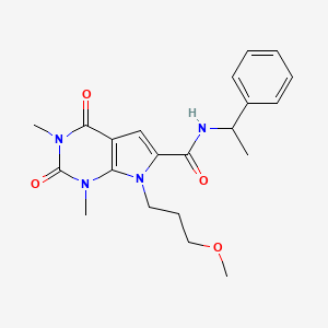 7-(3-methoxypropyl)-1,3-dimethyl-2,4-dioxo-N-(1-phenylethyl)-2,3,4,7-tetrahydro-1H-pyrrolo[2,3-d]pyrimidine-6-carboxamide