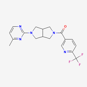 molecular formula C18H18F3N5O B2990039 [2-(4-Methylpyrimidin-2-yl)-1,3,3a,4,6,6a-hexahydropyrrolo[3,4-c]pyrrol-5-yl]-[6-(trifluoromethyl)pyridin-3-yl]methanone CAS No. 2415625-23-7