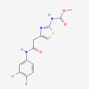 Methyl (4-(2-((3-chloro-4-fluorophenyl)amino)-2-oxoethyl)thiazol-2-yl)carbamate