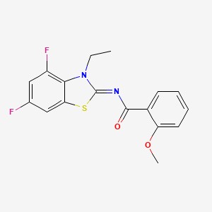 molecular formula C17H14F2N2O2S B2990043 N-(3-ethyl-4,6-difluoro-1,3-benzothiazol-2-ylidene)-2-methoxybenzamide CAS No. 868375-61-5