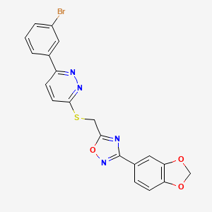 3-({[3-(1,3-Benzodioxol-5-yl)-1,2,4-oxadiazol-5-yl]methyl}sulfanyl)-6-(3-bromophenyl)pyridazine