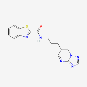 N-(3-([1,2,4]triazolo[1,5-a]pyrimidin-6-yl)propyl)benzo[d]thiazole-2-carboxamide