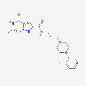 N-(3-(4-(2-fluorophenyl)piperazin-1-yl)propyl)-6-methyl-4-oxo-4,5-dihydropyrazolo[1,5-a]pyrazine-2-carboxamide