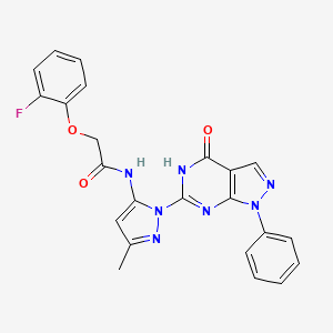 2-(2-fluorophenoxy)-N-(3-methyl-1-(4-oxo-1-phenyl-4,5-dihydro-1H-pyrazolo[3,4-d]pyrimidin-6-yl)-1H-pyrazol-5-yl)acetamide