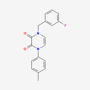 molecular formula C18H15FN2O2 B2990068 1-(3-fluorobenzyl)-4-(p-tolyl)pyrazine-2,3(1H,4H)-dione CAS No. 1226431-36-2