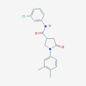 molecular formula C19H19ClN2O2 B299007 N-(3-chlorophenyl)-1-(3,4-dimethylphenyl)-5-oxopyrrolidine-3-carboxamide 
