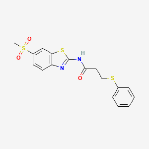 N-(6-(methylsulfonyl)benzo[d]thiazol-2-yl)-3-(phenylthio)propanamide