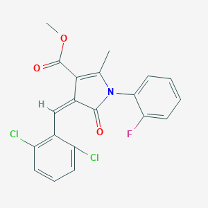 molecular formula C20H14Cl2FNO3 B299008 methyl 4-(2,6-dichlorobenzylidene)-1-(2-fluorophenyl)-2-methyl-5-oxo-4,5-dihydro-1H-pyrrole-3-carboxylate 