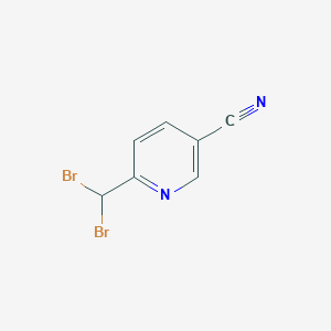 molecular formula C7H4Br2N2 B2990086 3-吡啶甲腈，6-(二溴甲基)- CAS No. 1189128-09-3