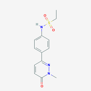 molecular formula C13H15N3O3S B2990087 N-(4-(1-methyl-6-oxo-1,6-dihydropyridazin-3-yl)phenyl)ethanesulfonamide CAS No. 942013-59-4