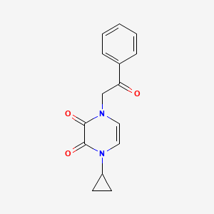 molecular formula C15H14N2O3 B2990092 1-Cyclopropyl-4-phenacylpyrazine-2,3-dione CAS No. 2380183-11-7
