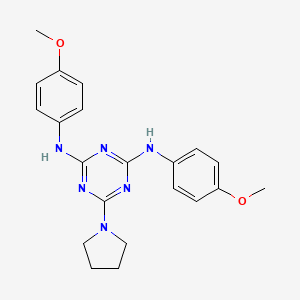 N,N'-bis(4-methoxyphenyl)-6-(pyrrolidin-1-yl)-1,3,5-triazine-2,4-diamine