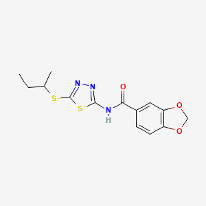 N-[5-(sec-butylsulfanyl)-1,3,4-thiadiazol-2-yl]-1,3-benzodioxole-5-carboxamide